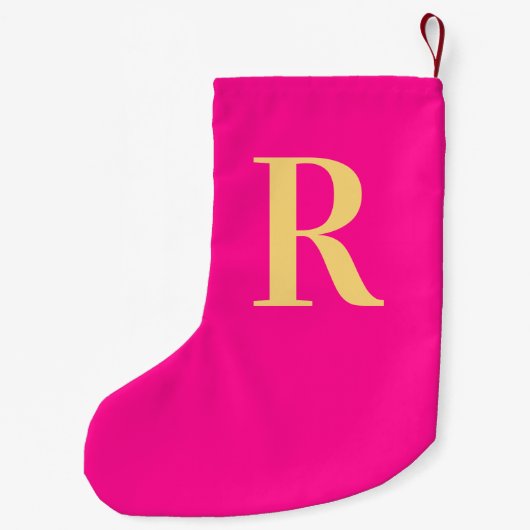 Einfache Monogramm modern Kleiner Weihnachtsstrumpf (Rückseite)