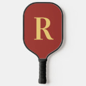 Einfache Monogramm modern Pickleball Schläger (Rückseite)