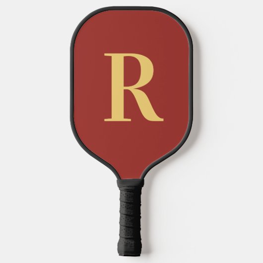 Einfache Monogramm modern Pickleball Schläger (Rückseite)