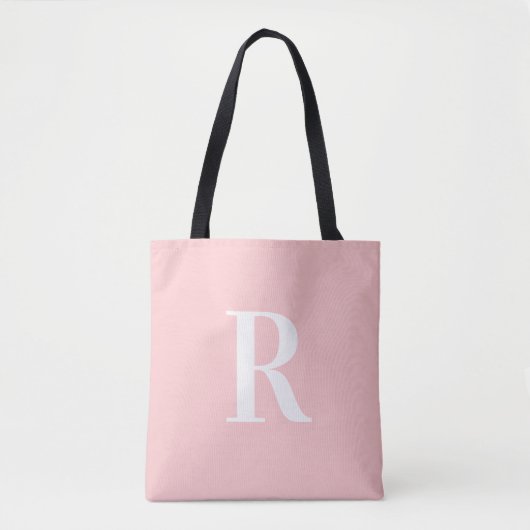 Einfache Monogramm, modern rosa Tasche (Vorderseite)