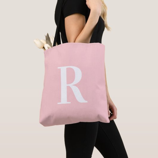 Einfache Monogramm, modern rosa Tasche (Von Nahem)