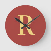 Einfache Monogramm modern Runde Wanduhr (Vorderseite)
