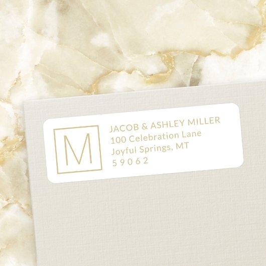 Einfache Monogramm Moderne Rücksendeadresse aus We