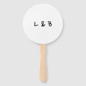 Einfache Monogramm Modernes Foto Hochzeit Fächer (Vorderseite)