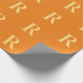 Einfache Monogramm-Muster Orange Geschenkpapier (Ecke)