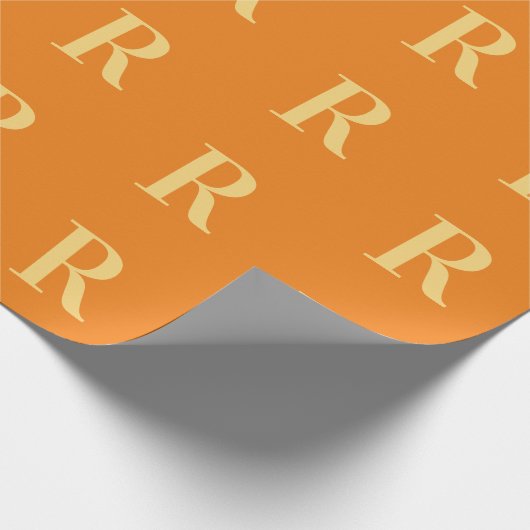 Einfache Monogramm-Muster Orange Geschenkpapier (Ecke)