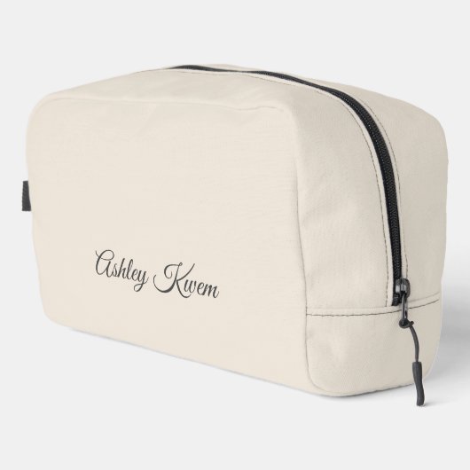 Einfache monogramm-neutrale Elfenbein Waschbeutel (Rechte Ecke)