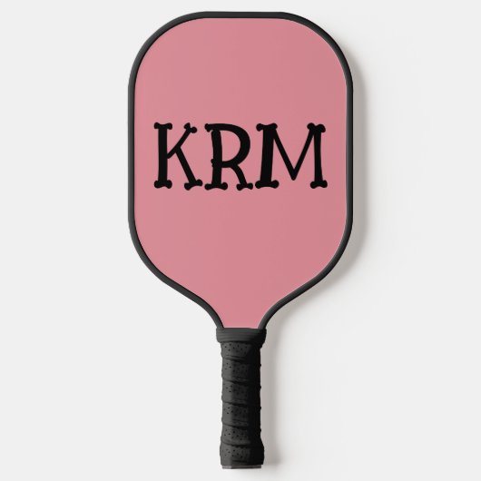 EINFACHE MONOGRAMM PINK PICKLEBALL PADDDDLE SCHLÄGER (Vorderseite)