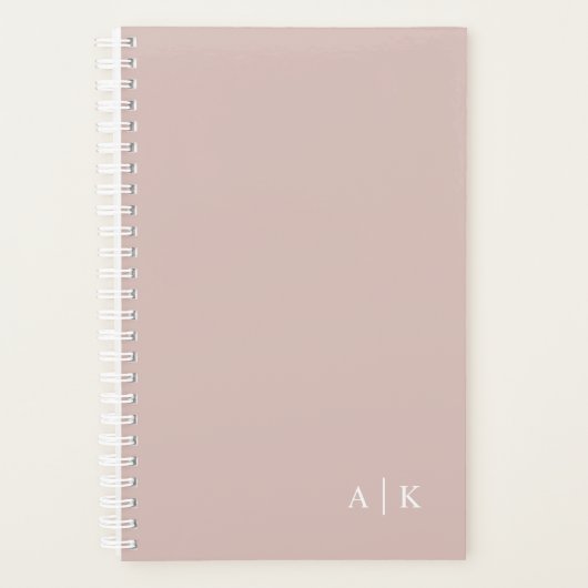Einfache Monogramm - Planer in Pastellrosa (Vorderseite)