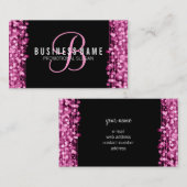 Einfache Monogramm-Rosa-Lichter u. Glitzern Visitenkarte (Vorne/Hinten)