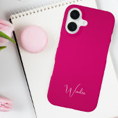 Einfache Monogramm Rosa Moderne Minimal iPhone 16 Hülle