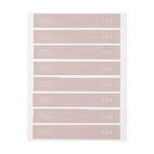 Einfache Monogramm Rose Rosa Rücksendeadresse (Bogen)