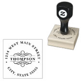 Einfache Monogramm-Rückgabeaufkleber Gummistempel (Stempel)