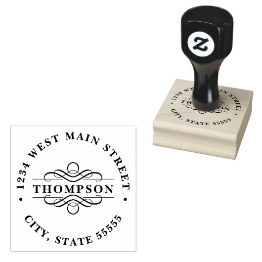 Einfache Monogramm-Rückgabeaufkleber Gummistempel (Stempel)