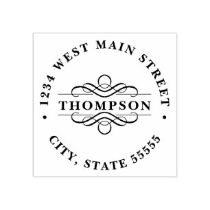 Einfache Monogramm-Rückgabeaufkleber Gummistempel