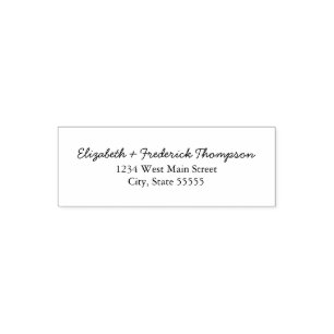 Einfache Monogramm-Rückgabeaufkleber Permastempel