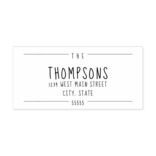 Einfache Monogramm-Rückgabeaufkleber Permastempel (Design)