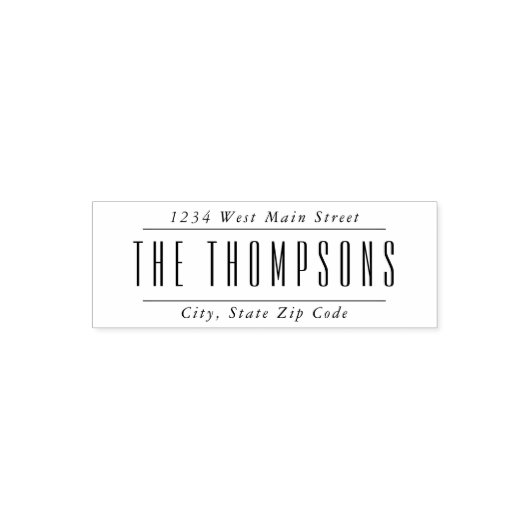 Einfache Monogramm-Rückgabeaufkleber Permastempel (Design)