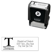 Einfache Monogramm-Rückgabeaufkleber Permastempel (Beispiel)
