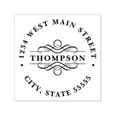 Einfache Monogramm-Rückgabeaufkleber Permastempel (Design)