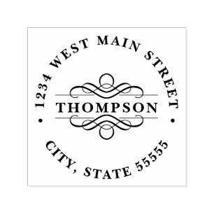 Einfache Monogramm-Rückgabeaufkleber Permastempel