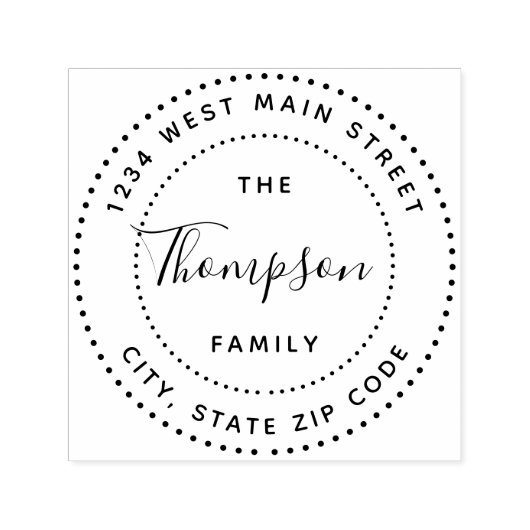 Einfache Monogramm-Rückgabeaufkleber Permastempel (Design)