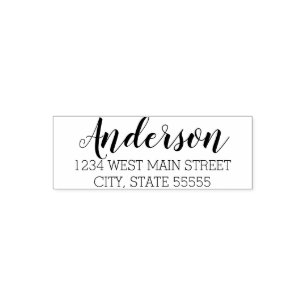 Einfache Monogramm-Rückgabeaufkleber Permastempel