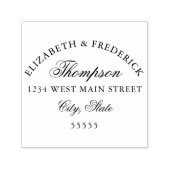 Einfache Monogramm-Rückgabeaufkleber Permastempel (Design)