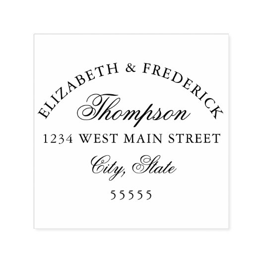 Einfache Monogramm-Rückgabeaufkleber Permastempel (Design)