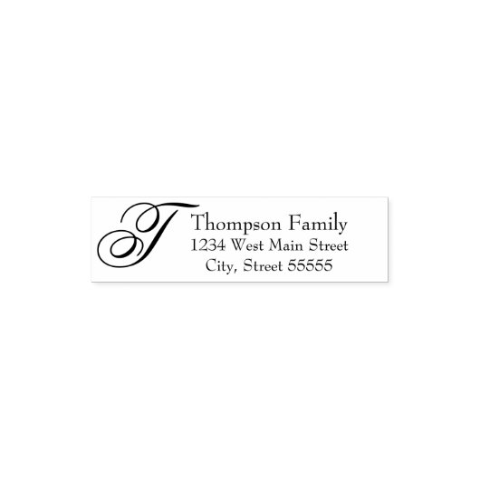 Einfache Monogramm-Rückgabeaufkleber Permastempel (Design)