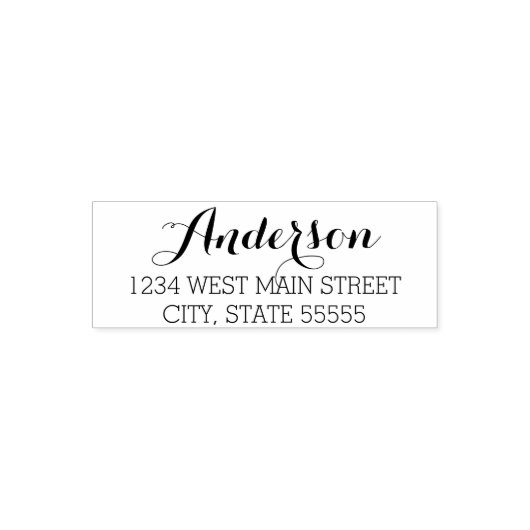 Einfache Monogramm-Rückgabeaufkleber Permastempel (Design)