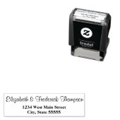 Einfache Monogramm-Rückgabeaufkleber Permastempel (Beispiel)