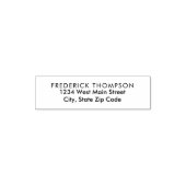 Einfache Monogramm-Rückgabeaufkleber Permastempel (Design)