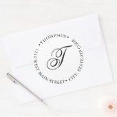 Einfache Monogramm-Rückgabeaufkleber Runder Aufkleber (Umschlag)