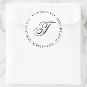 Einfache Monogramm-Rückgabeaufkleber Runder Aufkleber (Tasche)