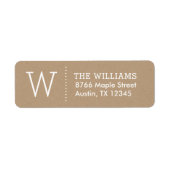 Einfache Monogramm-Rücksendeadressen-Aufkleber (Vorne)