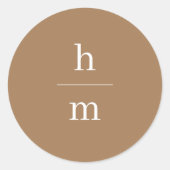 Einfache Monogramm Runder Aufkleber (Vorderseite)