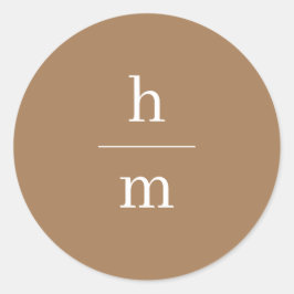Einfache Monogramm Runder Aufkleber