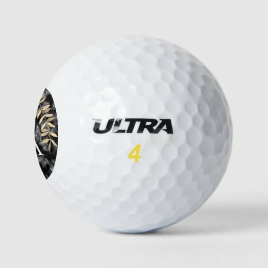 Einfache Monogramm Schwarz Golfball (Logo)