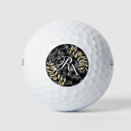 Einfache Monogramm Schwarz Golfball