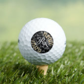 Einfache Monogramm Schwarz Golfball (Insitu T-Shirt)