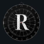 Einfache Monogramm Schwarz/Weiß Dartscheibe<br><div class="desc">Das ist ein einfaches, modernes, personalisiertes Monogramm-Design. Dieses stilvolle Design ist in klassisch schwarz-weiß mit stilvoller Typografie. Es ist ideal für personalisierte Darts / Sportspiele Geschenk oder ideal als Geschenk für sich. Fügen Sie einfach Ihren Anfangsbuchstaben hinzu, indem Sie ihn in dieses Textfeld eingeben. Karo aus dem Entwurfsbearbeitungsprogramm, um die...</div>
