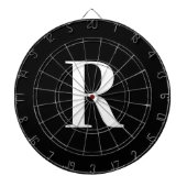 Einfache Monogramm Schwarz/Weiß Dartscheibe (vorne)