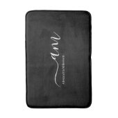 Einfache Monogramm Schwarz/Weiß Minimalistisch Sti Badematte (Vorderseite Vertikal)