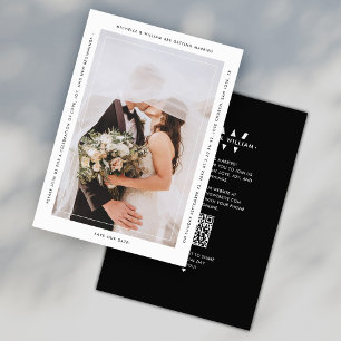 Einfache Monogramm Schwarz-weiß Moderne Hochzeitss Save The Date