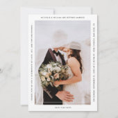 Einfache Monogramm Schwarz-weiß Moderne Hochzeitss Save The Date (Vorderseite)