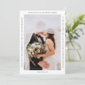 Einfache Monogramm Schwarz-weiß Moderne Hochzeitss Save The Date (Stehend Vorderseite)