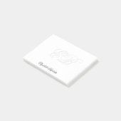 Einfache Monogramm Schwarz/Weiß Post-it Klebezettel (angewinkelt)