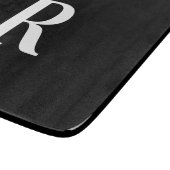 Einfache Monogramm Schwarz/Weiß Schneidebrett (Ecke)