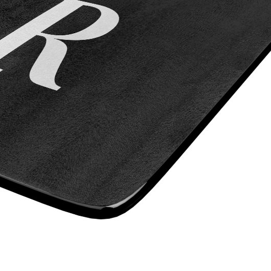 Einfache Monogramm Schwarz/Weiß Schneidebrett (Ecke)